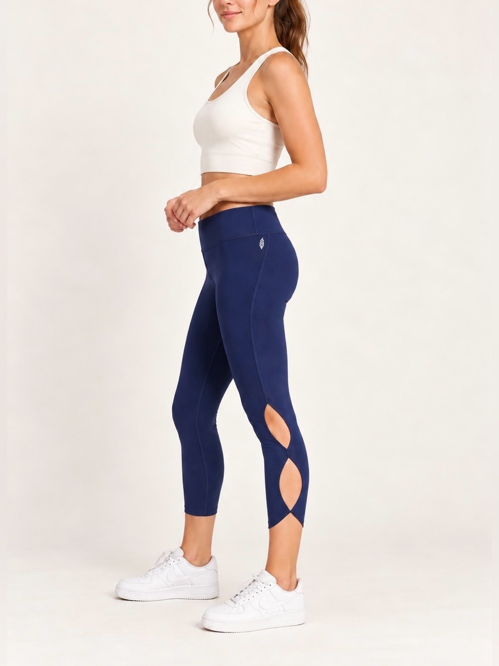 Free People FP Movement Infinity Cutout Cropped Leggings Navy XS